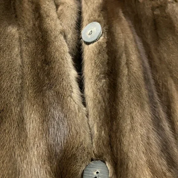 Vintage Royal Samink Real Fur Full-length Brown Coat, Wasserman & Son - Picture 9 of 12